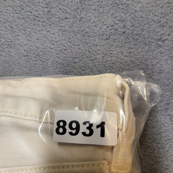 Old Navy Jeans Womens 8 Tan OG Straight Distressed Denim Stretch Button Fly - Picture 11 of 11